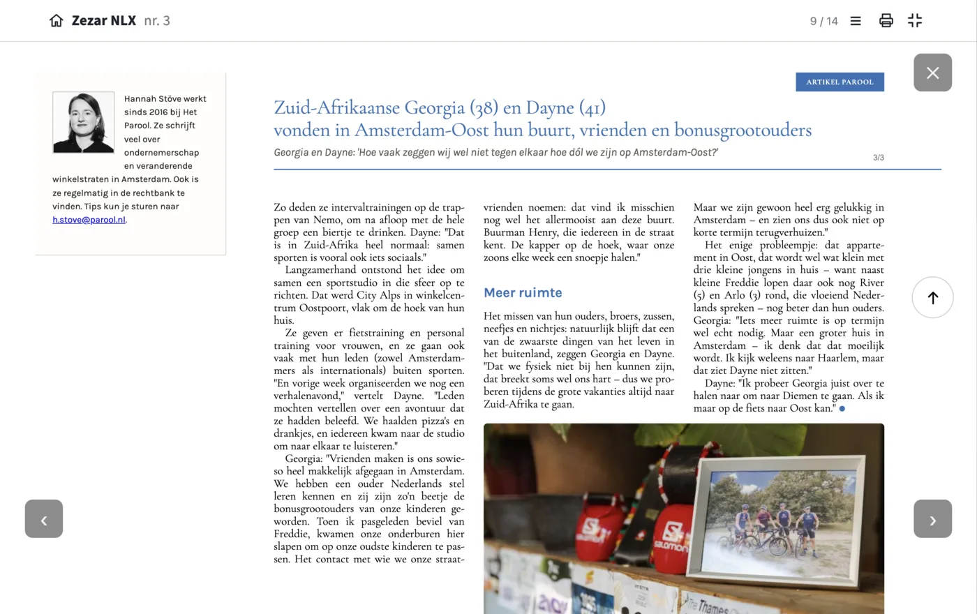 Laatste pagina van een NLX-artikel met slotfoto