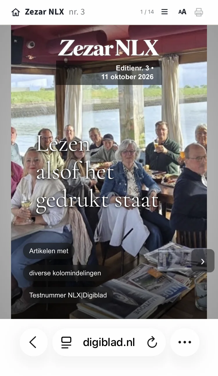Dezelfde cover op een telefoon