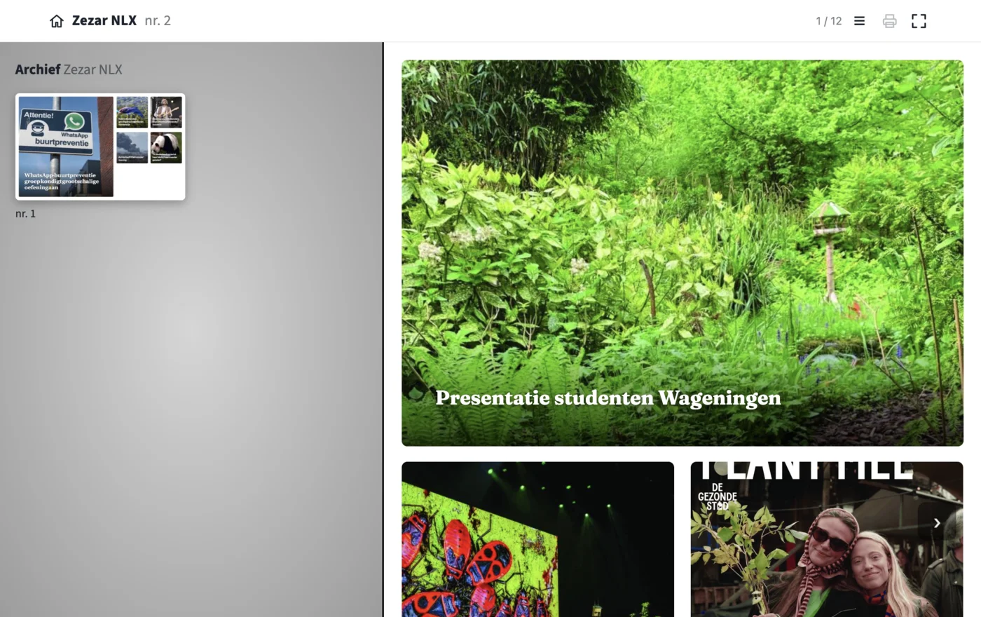 Cover van een NLX met grote foto en kop, met links het archief