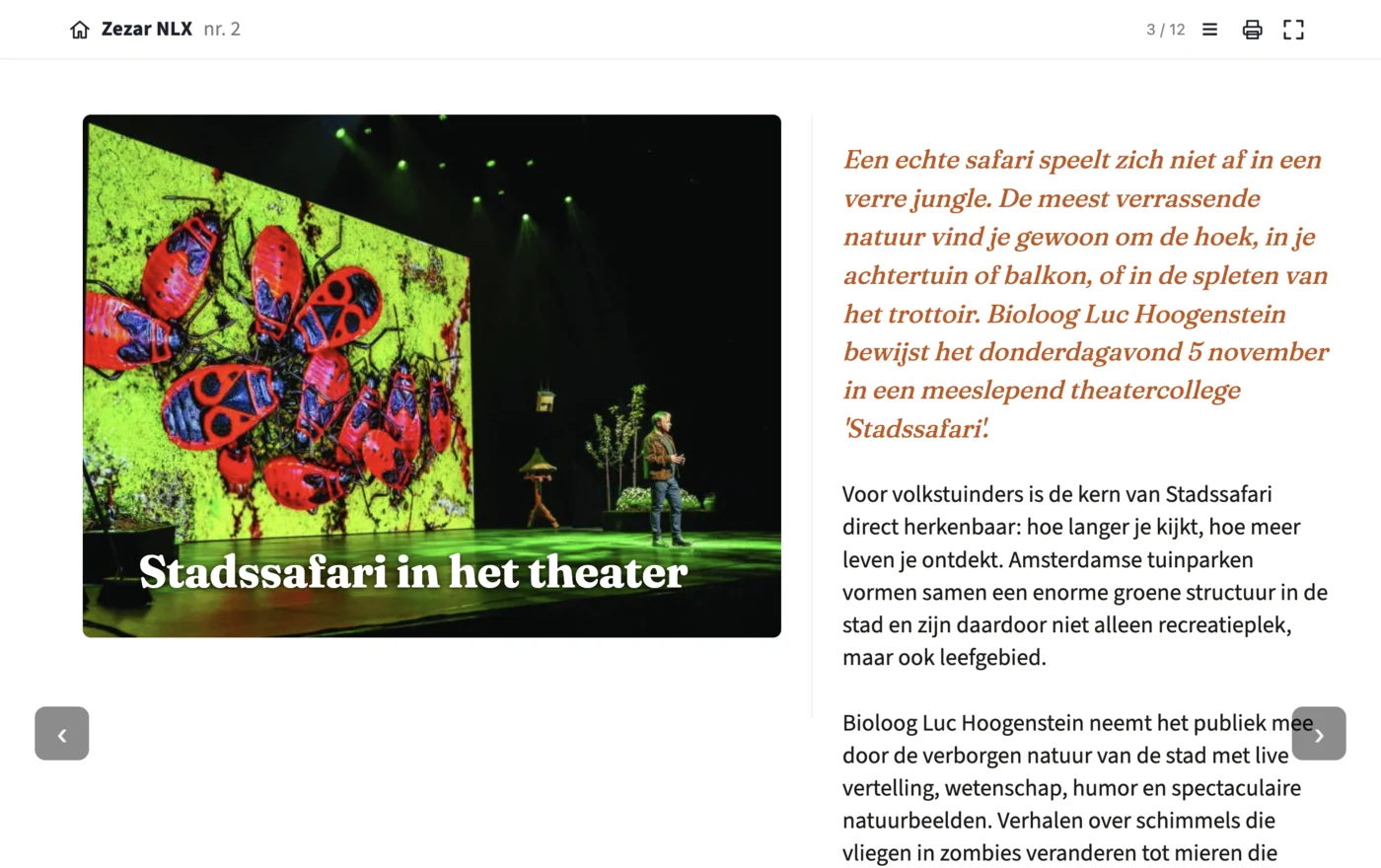 Bericht in een NLX: foto met kop links, intro en tekst rechts